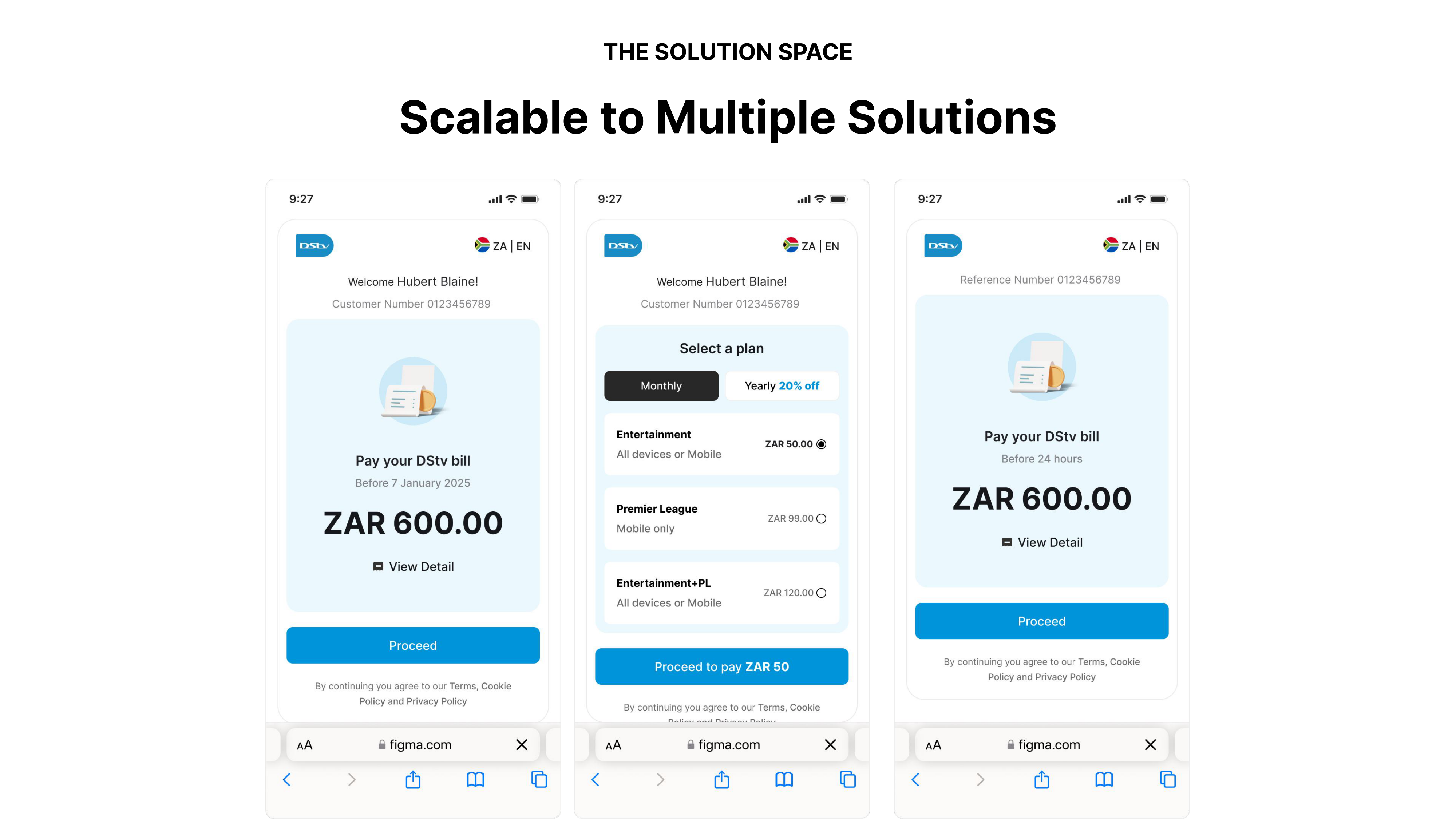 Plan selection and subscription variants