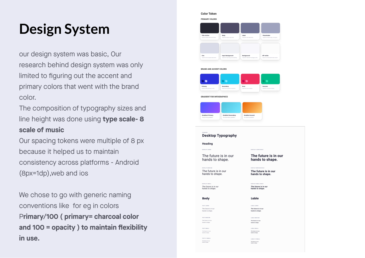 Kite design system — colour tokens, type scale and spacing